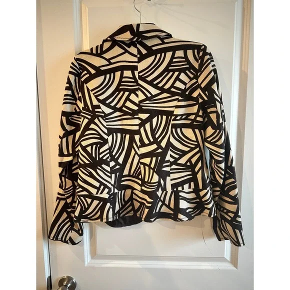 Carole Little 100% Linen Blazer Jacket Classic Career Women's size M - Picture 4 of 8